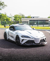 Toyota Supra MK5 A90 A91 3.0 2.0 2020-ON with Aftermarket Parts - "Hyperion" Narrow Body Front Bumper & Lip Carbon Fiber / FRP from Robot Craftsman